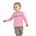 Toddler Long Sleeve Tee — Customizable "Enter text" Minimalist Baby Shirt