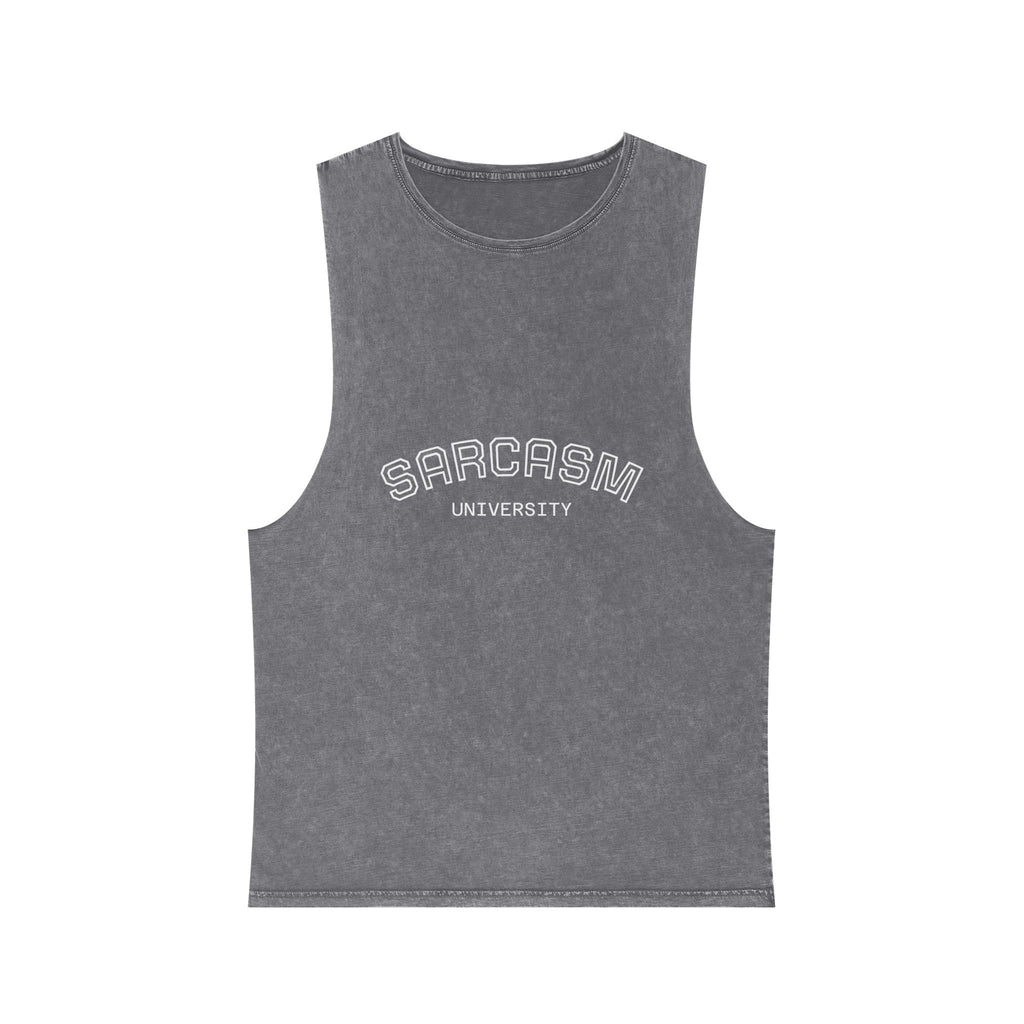 Sarcasm University Unisex Stonewash Tank Top