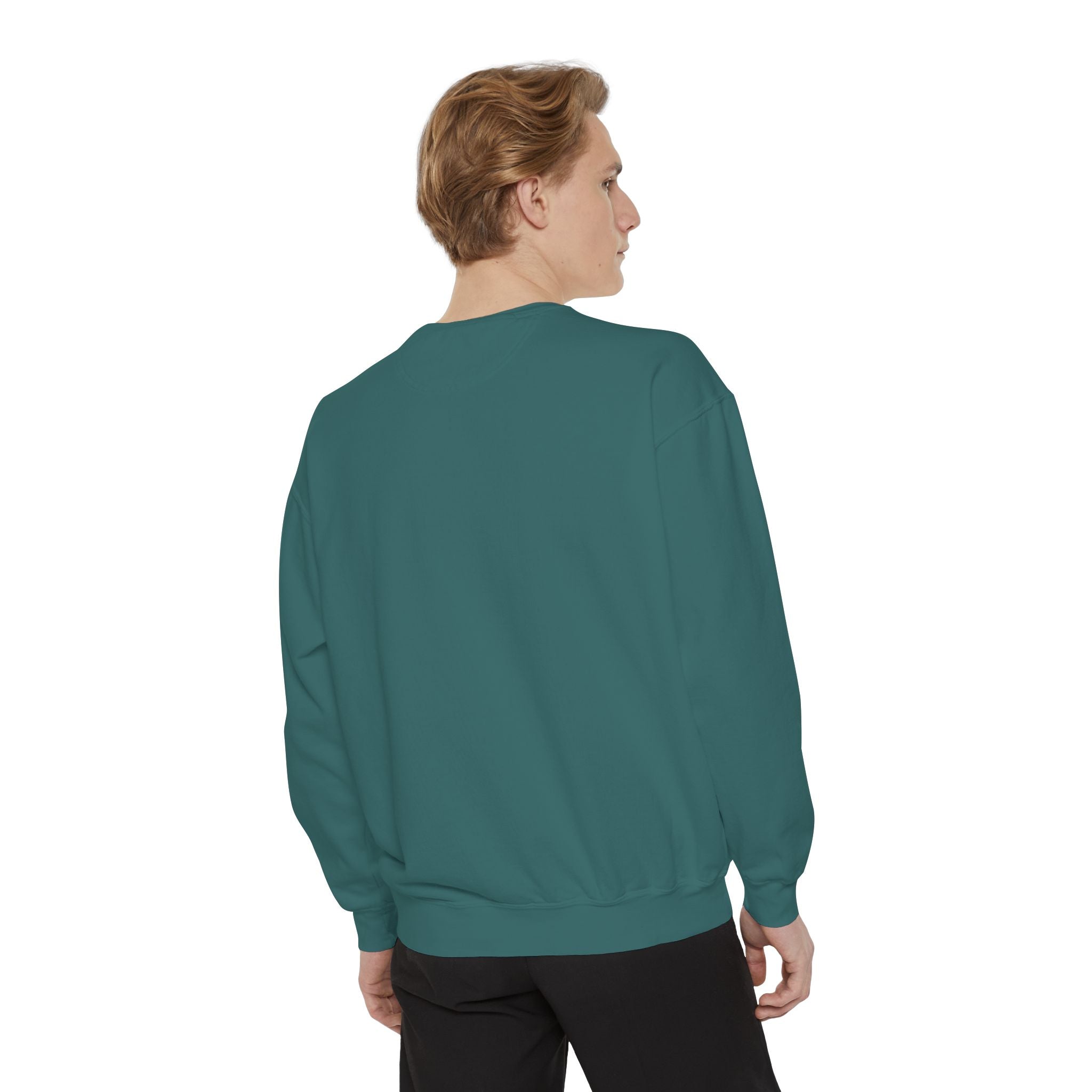 Garment-Dyed Sweatshirt — Custom "Enter text" Minimalist Crewneck