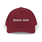 Customizable Red Snapback Trucker Cap with Text