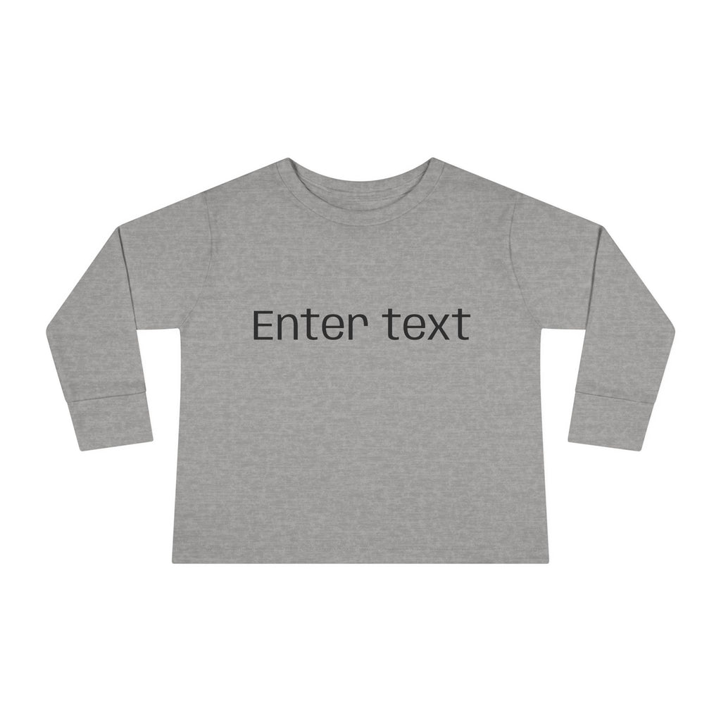 Toddler Long Sleeve Tee — Customizable "Enter text" Minimalist Baby Shirt