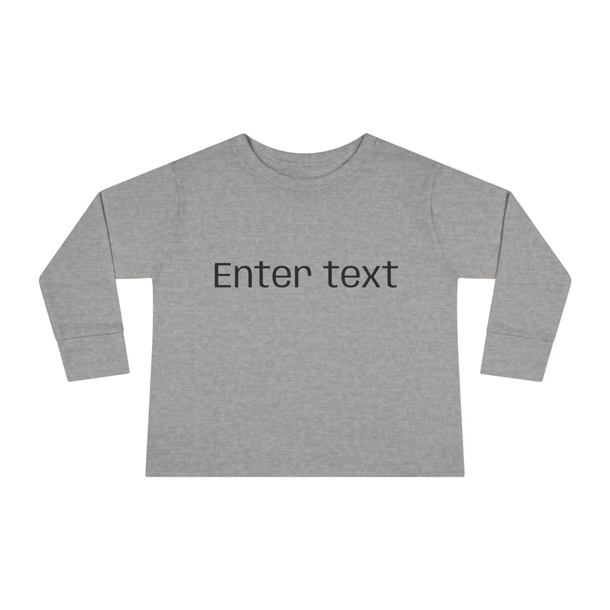 Toddler Long Sleeve Tee — Customizable "Enter text" Minimalist Baby Shirt