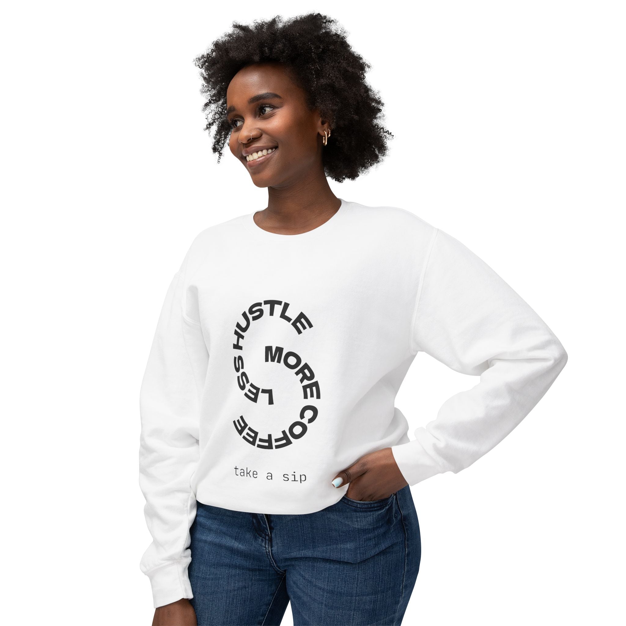 Coffee Hustle Unisex Lightweight Crewneck Sweatshirt