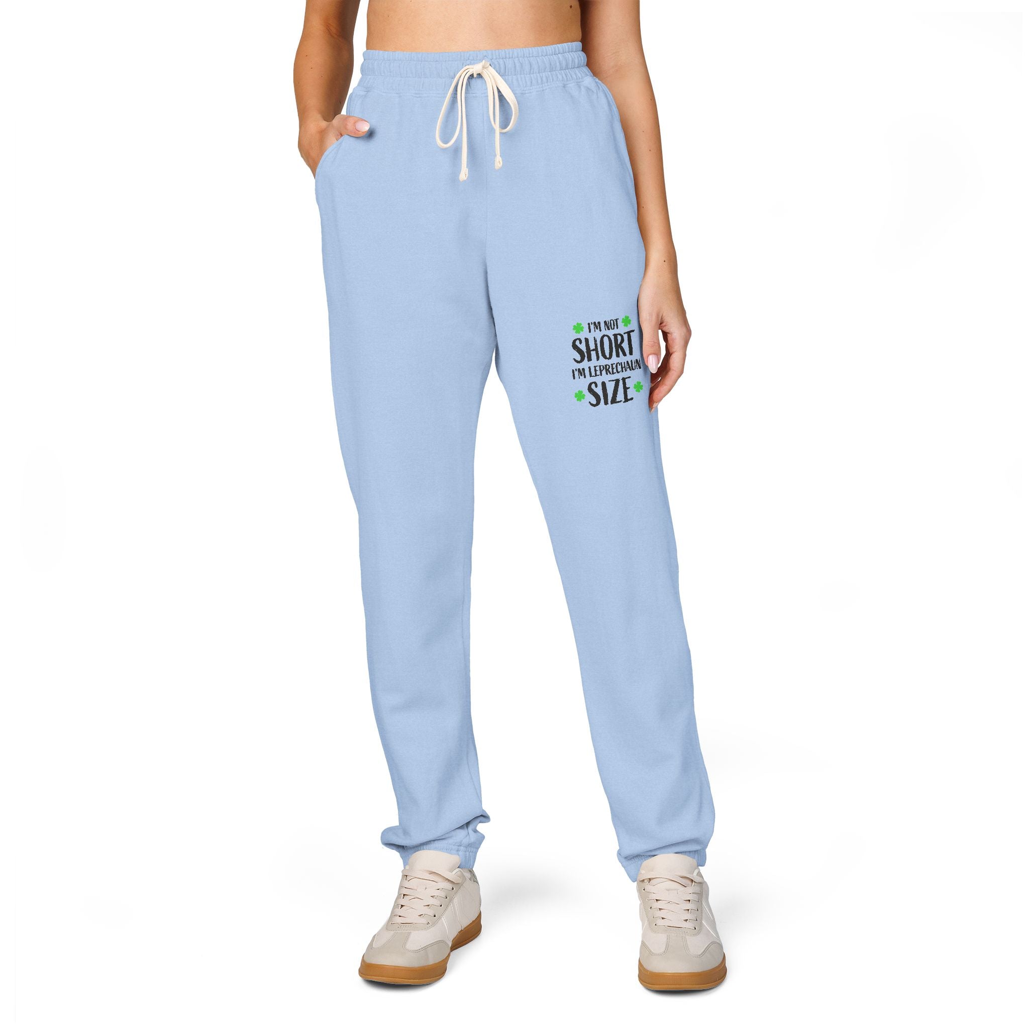 Eco-Friendly Garment-Dyed Fleece Sweatpants with Custom Design