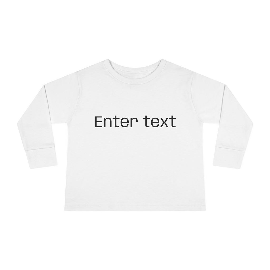 Toddler Long Sleeve Tee — Customizable "Enter text" Minimalist Baby Shirt
