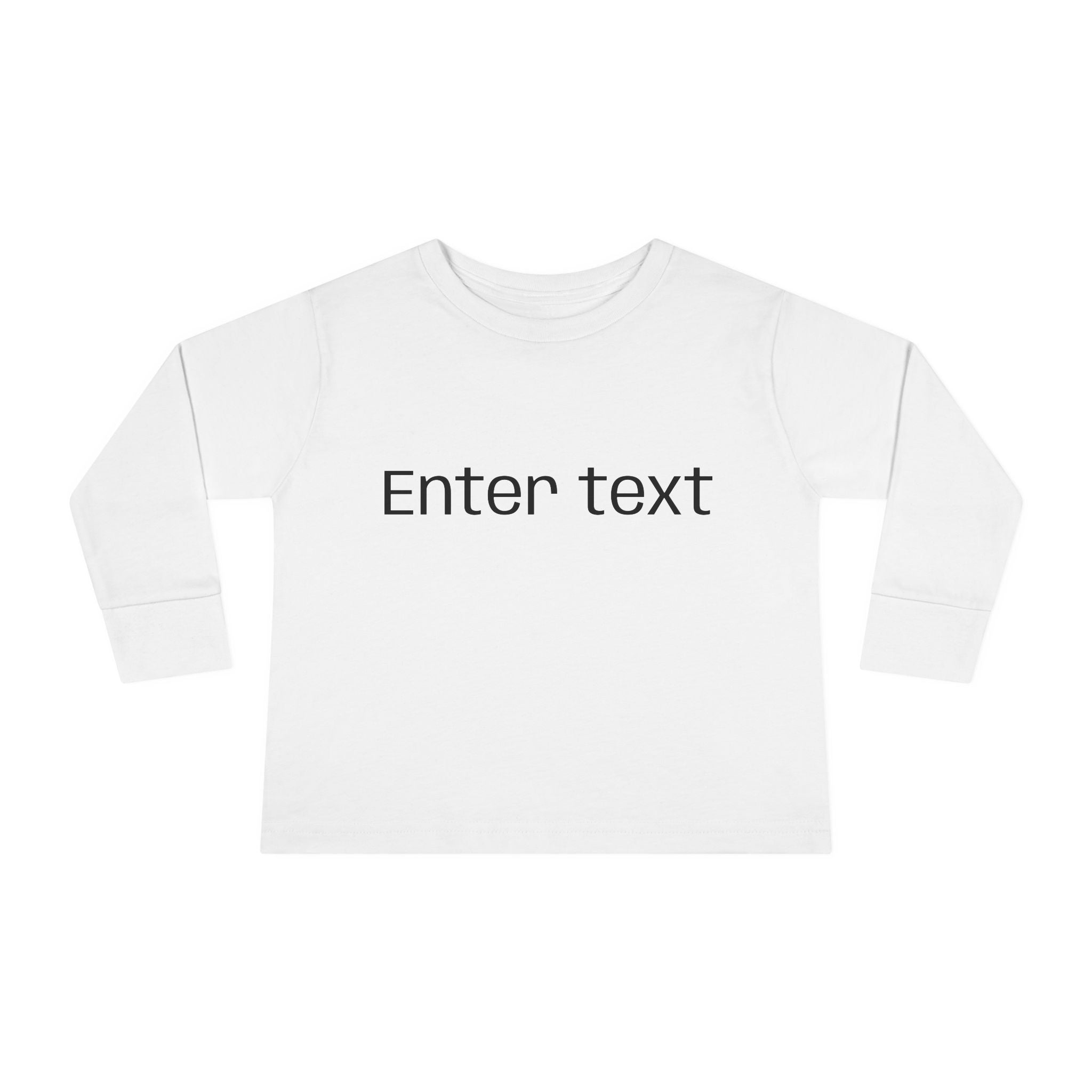 Toddler Long Sleeve Tee — Customizable "Enter text" Minimalist Baby Shirt