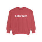 Garment-Dyed Sweatshirt — Custom "Enter text" Minimalist Crewneck