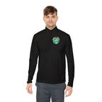 Eco-Friendly Quarter-Zip Pullover with Earth Design