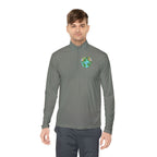 Eco-Friendly Quarter-Zip Pullover with Earth Design