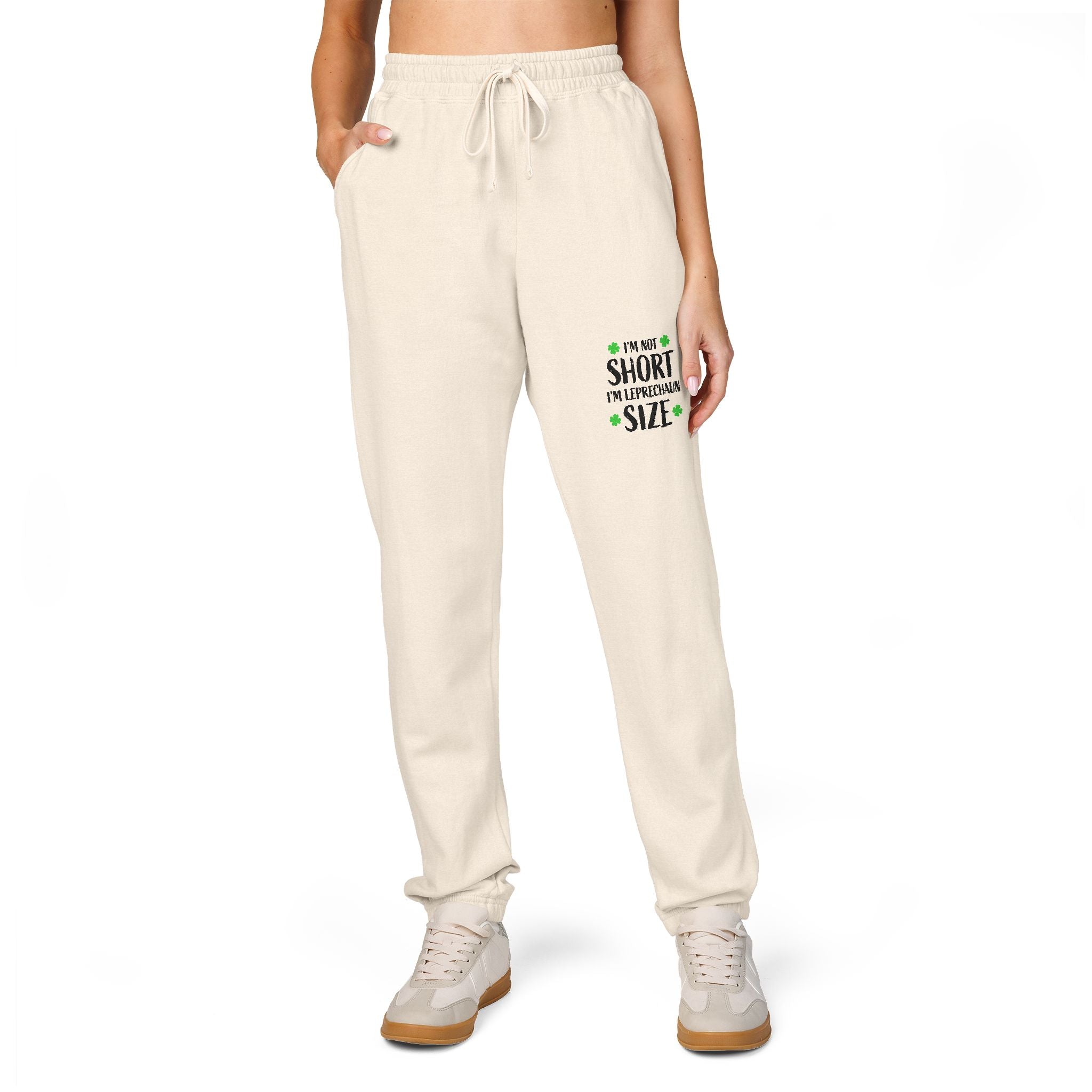 Eco-Friendly Garment-Dyed Fleece Sweatpants with Custom Design