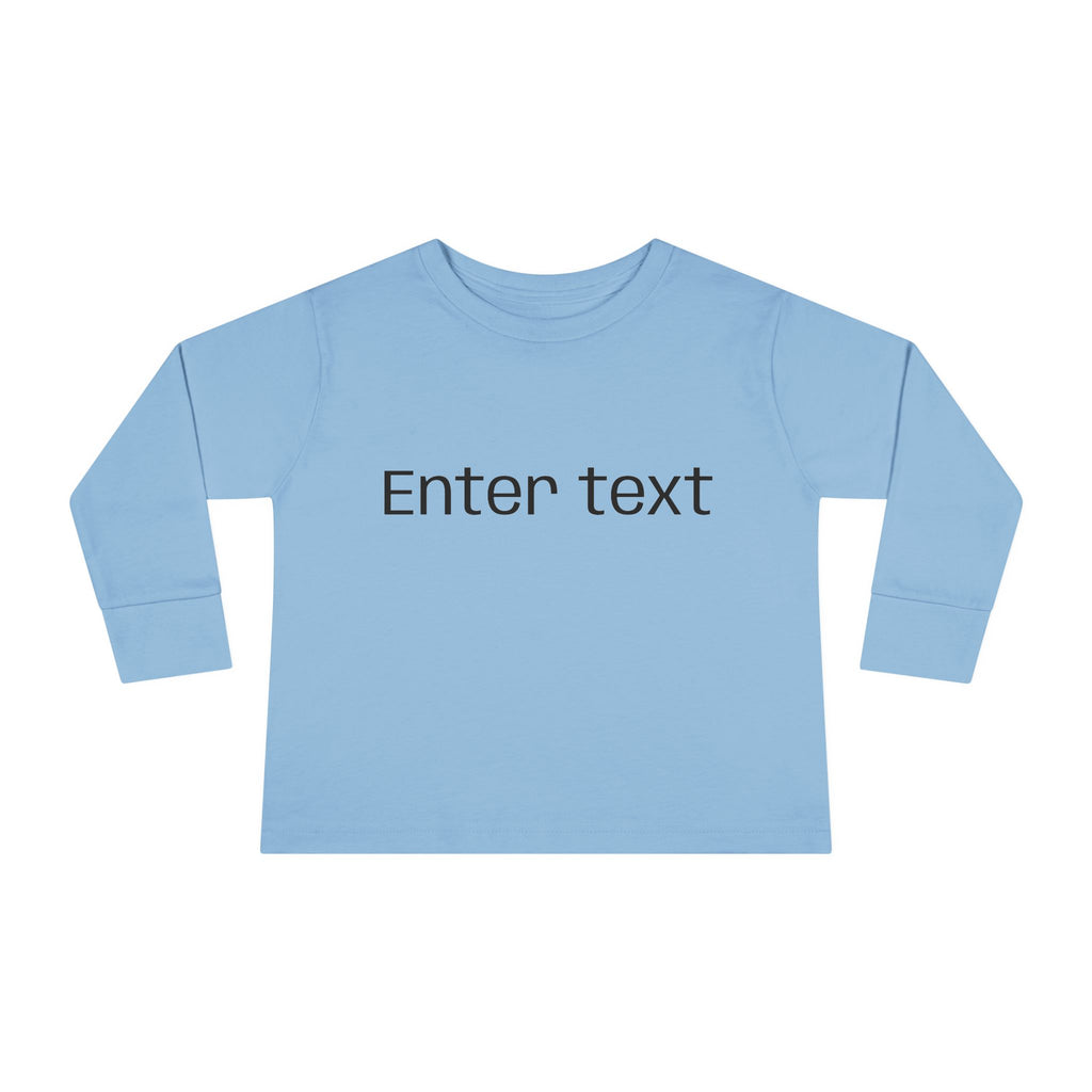 Toddler Long Sleeve Tee — Customizable "Enter text" Minimalist Baby Shirt