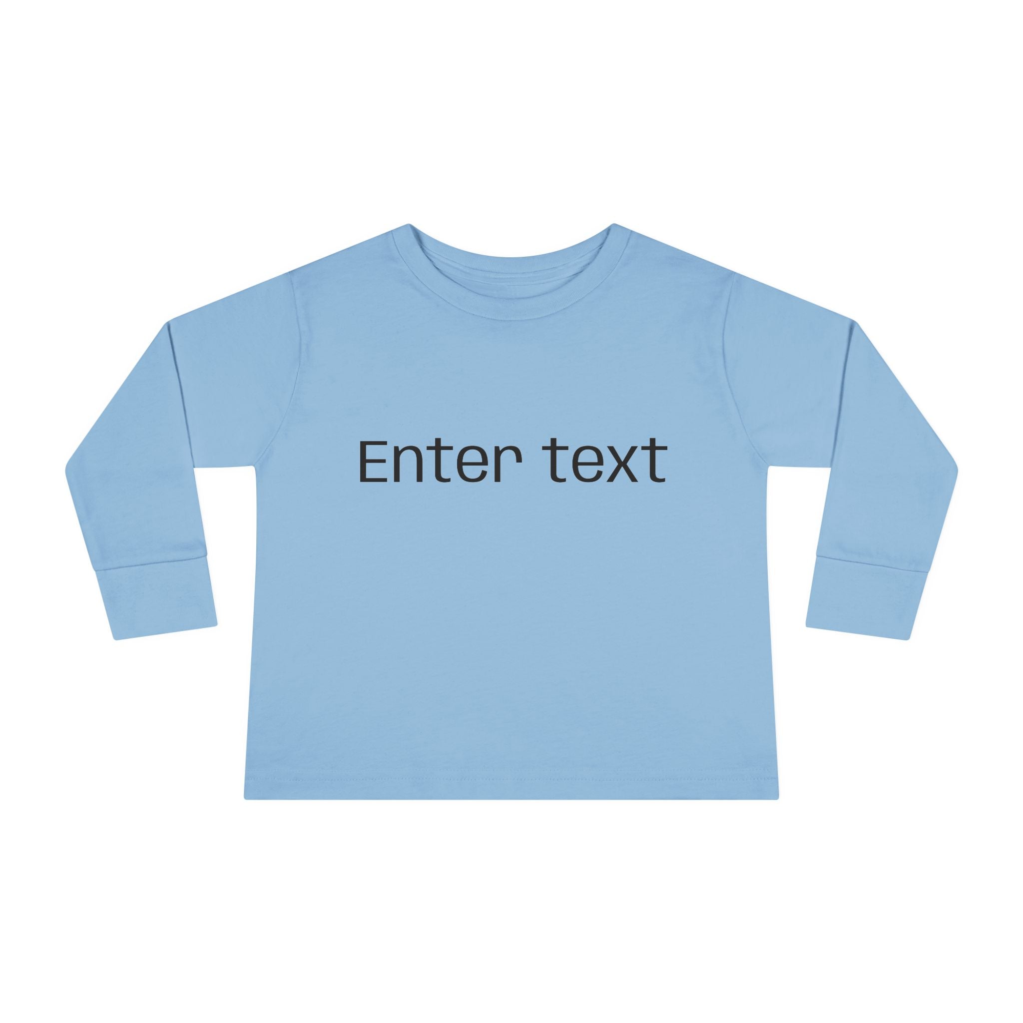 Toddler Long Sleeve Tee — Customizable "Enter text" Minimalist Baby Shirt