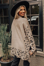 Women Leopard High Neck Oversized Sweater