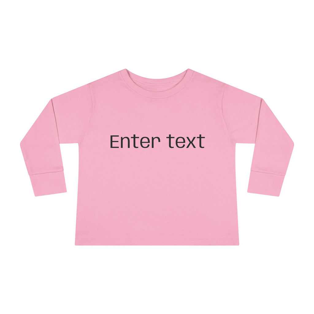 Toddler Long Sleeve Tee — Customizable "Enter text" Minimalist Baby Shirt