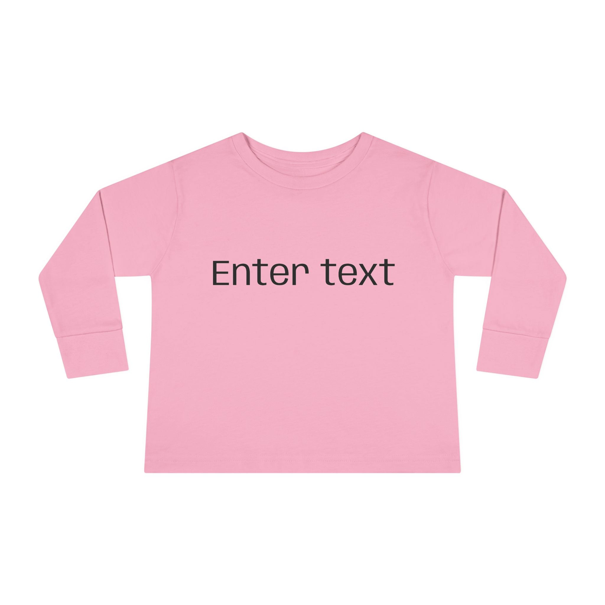 Toddler Long Sleeve Tee — Customizable "Enter text" Minimalist Baby Shirt