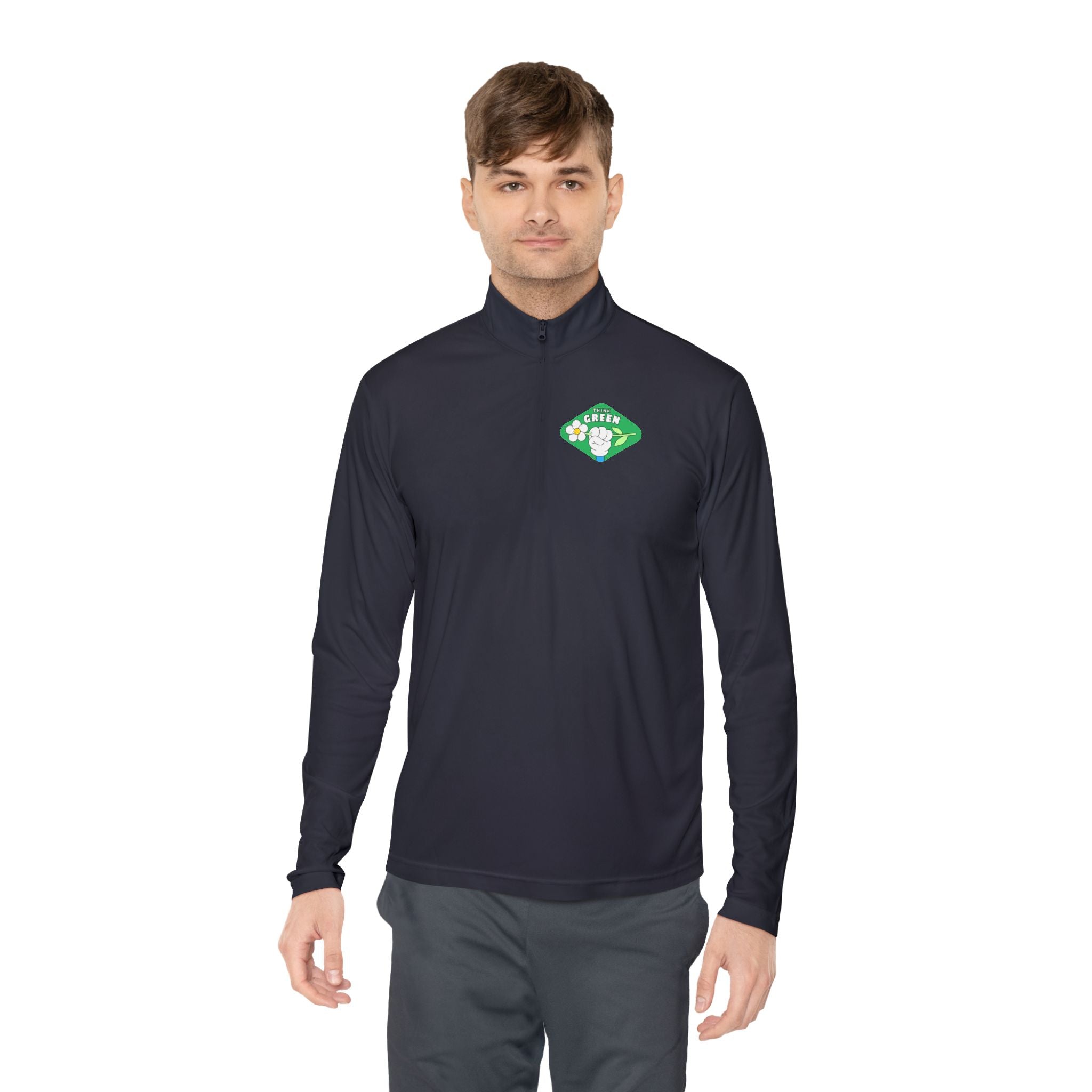 Cozy Unisex Quarter-Zip Pullover with Fun Design