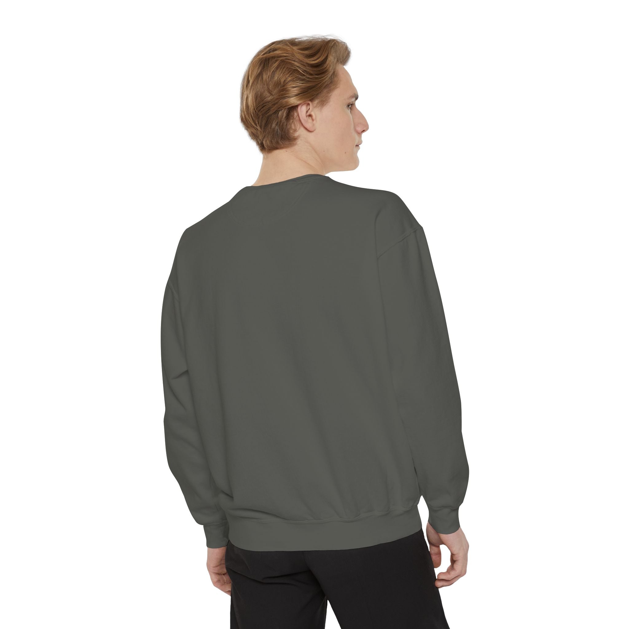 Garment-Dyed Sweatshirt — Custom "Enter text" Minimalist Crewneck
