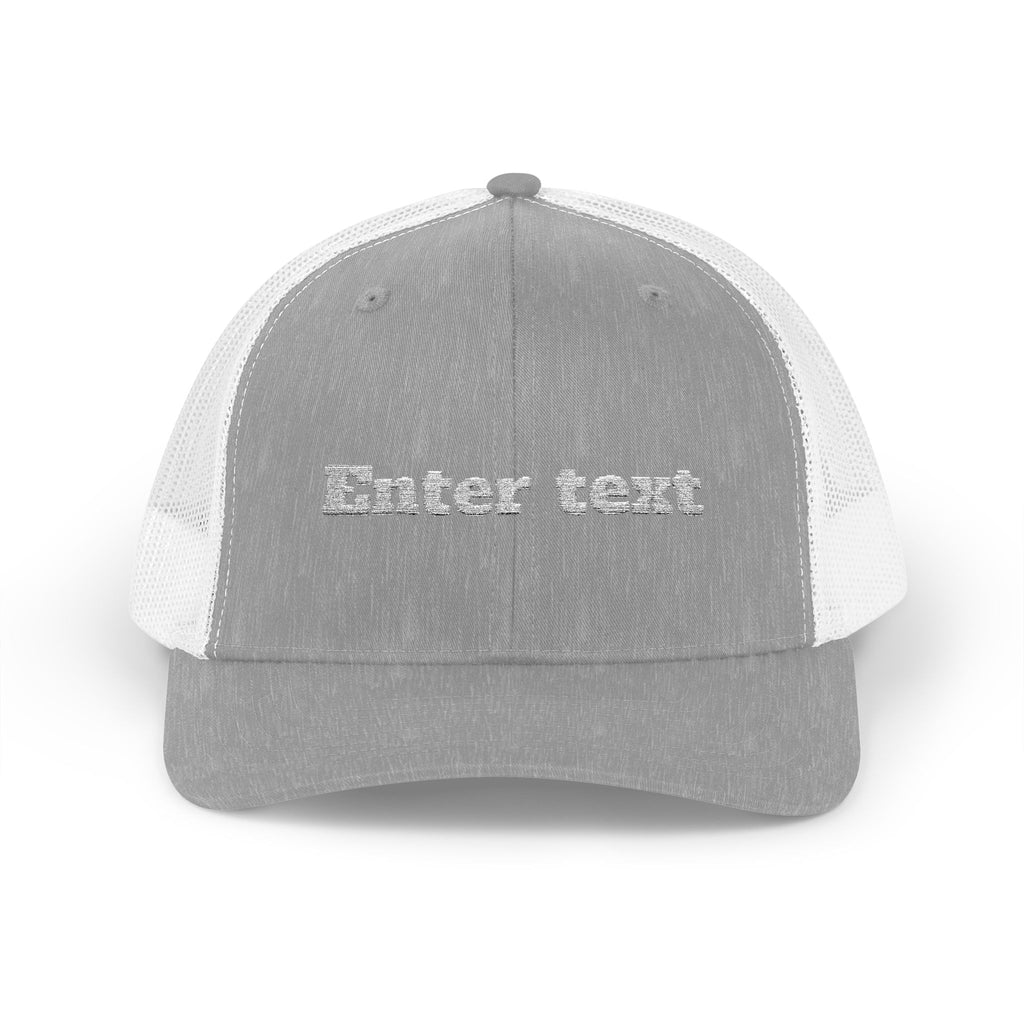 Customizable Red Snapback Trucker Cap with Text