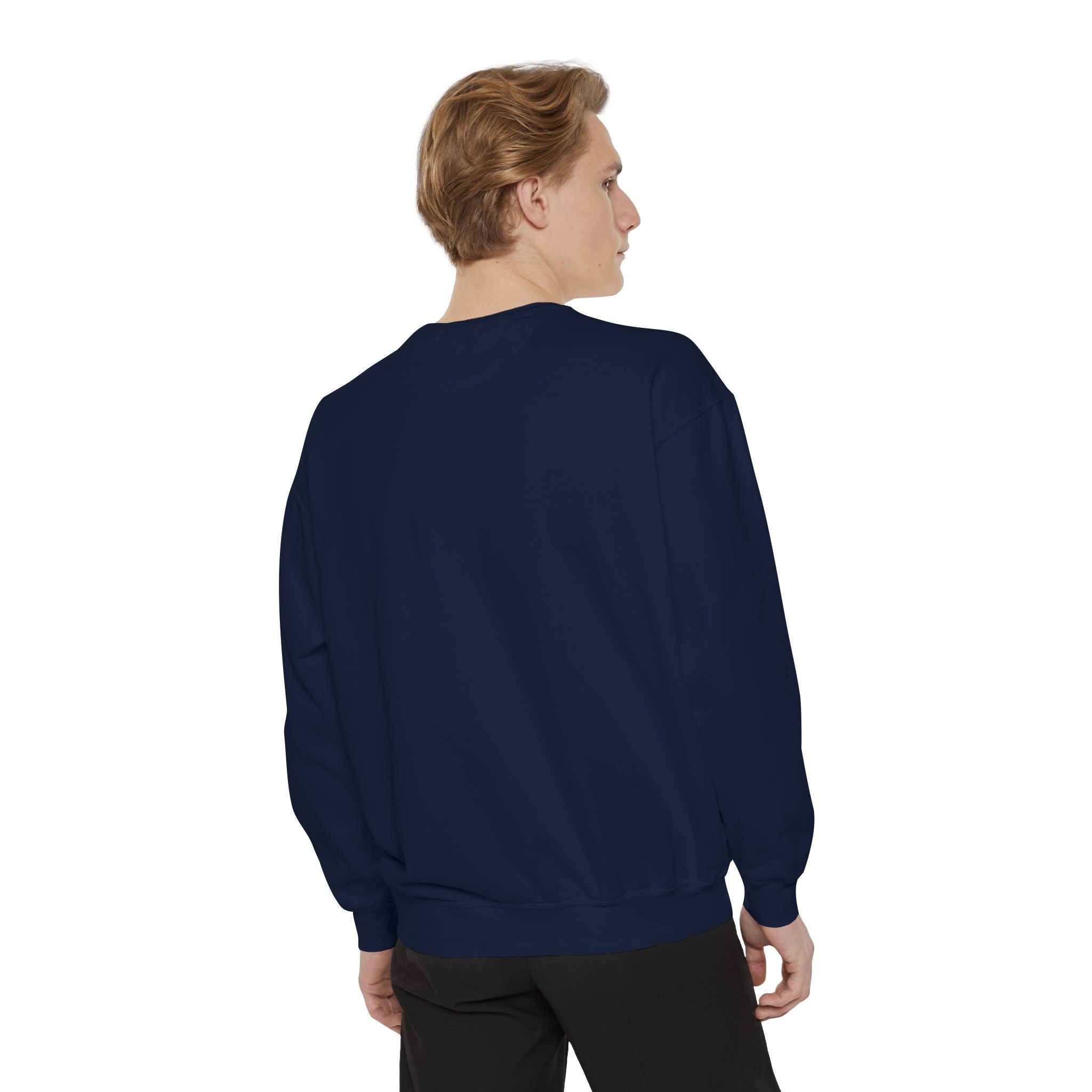 Garment-Dyed Sweatshirt — Custom "Enter text" Minimalist Crewneck
