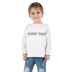 Toddler Long Sleeve Tee — Customizable "Enter text" Minimalist Baby Shirt