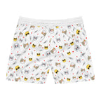 Playful Cat and Dog Print Swim Shorts for Men