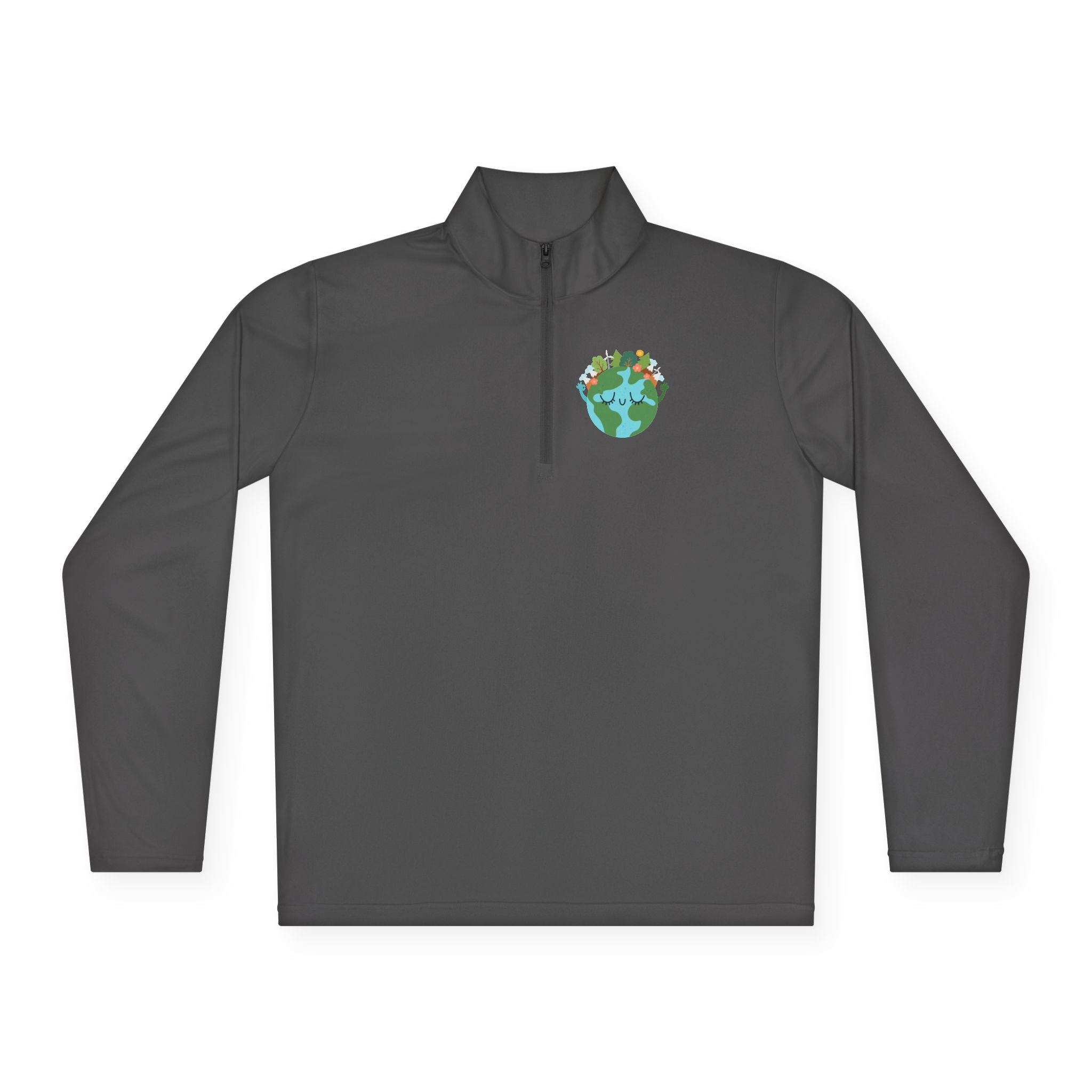 Eco-Friendly Quarter-Zip Pullover with Earth Design