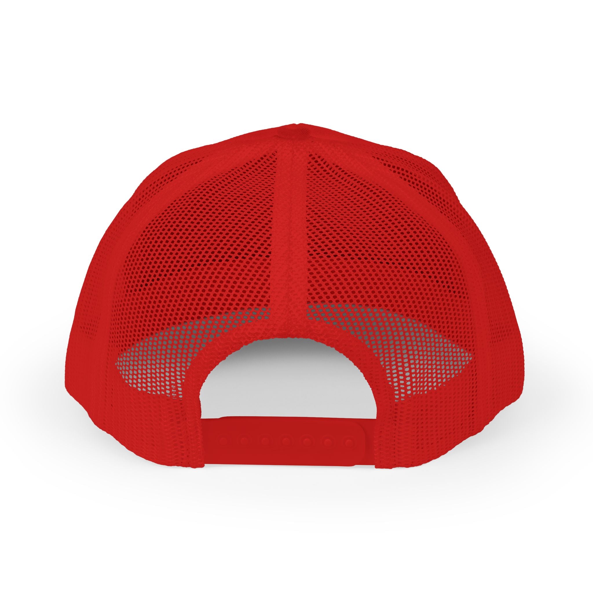 Customizable Red Snapback Trucker Cap with Text