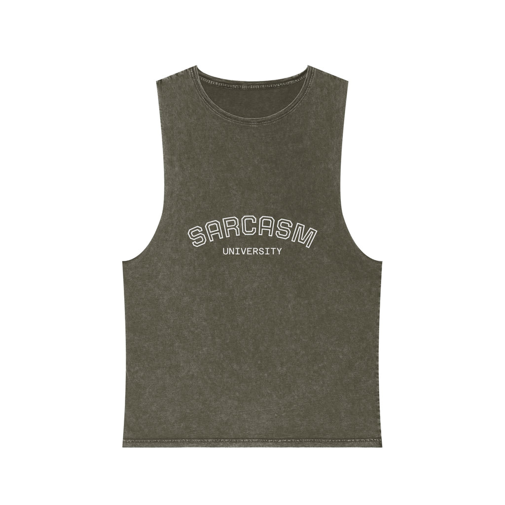 Sarcasm University Unisex Stonewash Tank Top