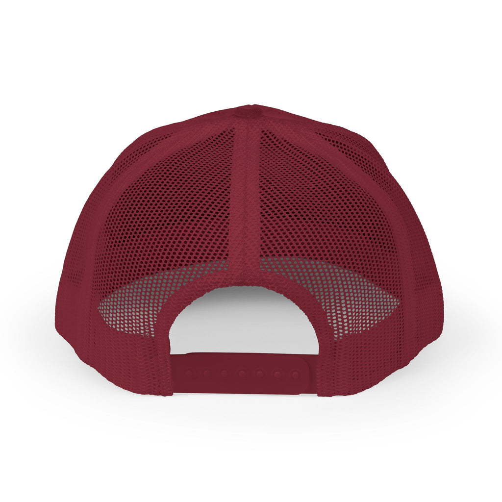 Customizable Red Snapback Trucker Cap with Text
