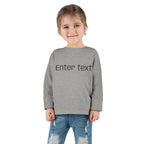 Toddler Long Sleeve Tee — Customizable "Enter text" Minimalist Baby Shirt