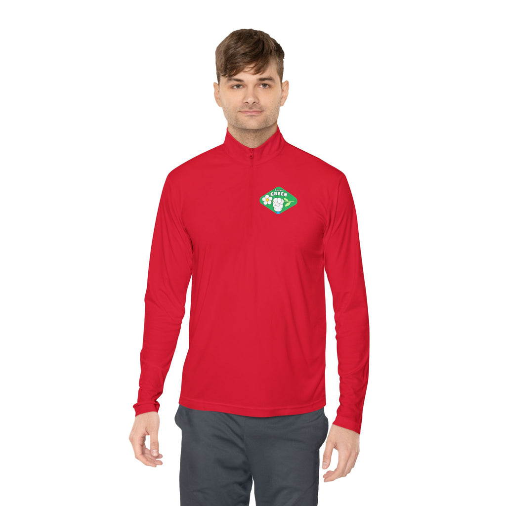 Cozy Unisex Quarter-Zip Pullover with Fun Design