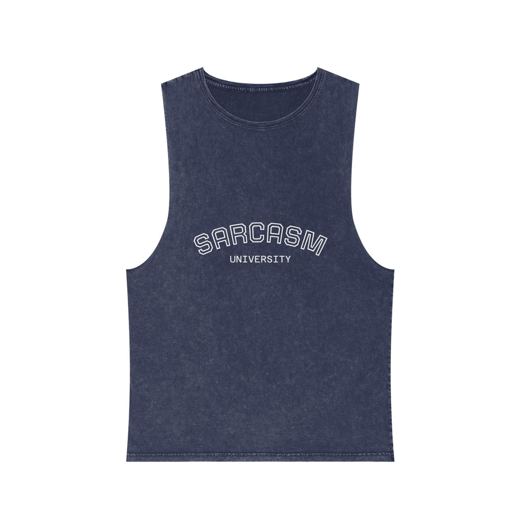 Sarcasm University Unisex Stonewash Tank Top