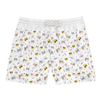 Playful Cat and Dog Print Swim Shorts for Men