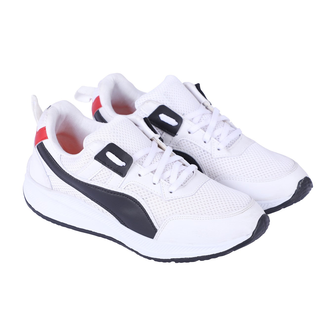 Men Lace Up Running Shoes, White (Size-7 UK)