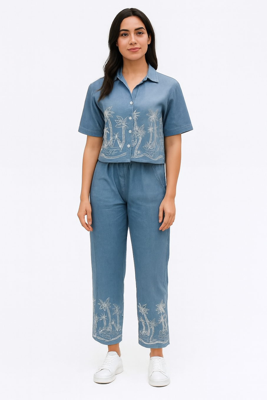 Classic Denim Co-Ord Set, Blue-03 (Size-S)