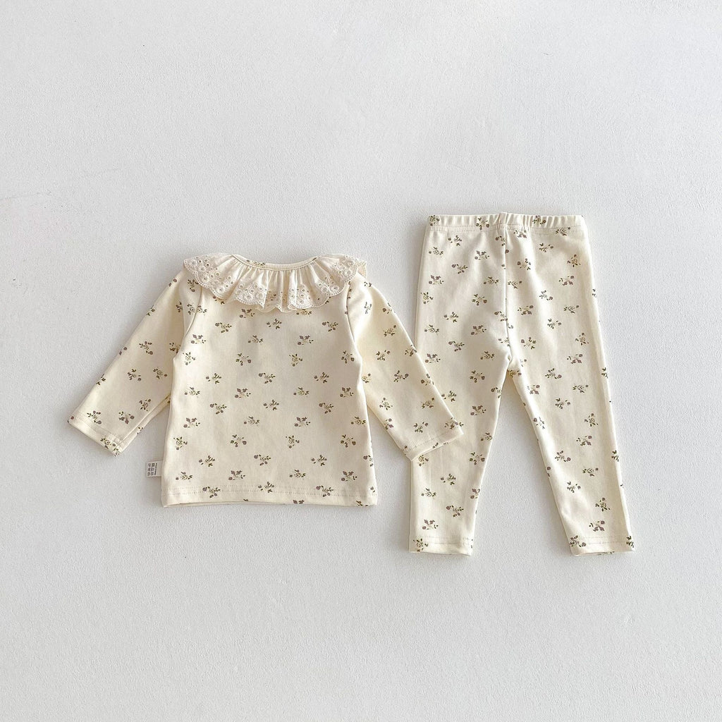 Spring and Autumn Baby Kids Girls Casual Floral Top and Pants Clothing