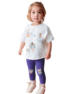 Summer Baby Kids Princess Cartoon Pattern T-shirt and Shorts Clothing