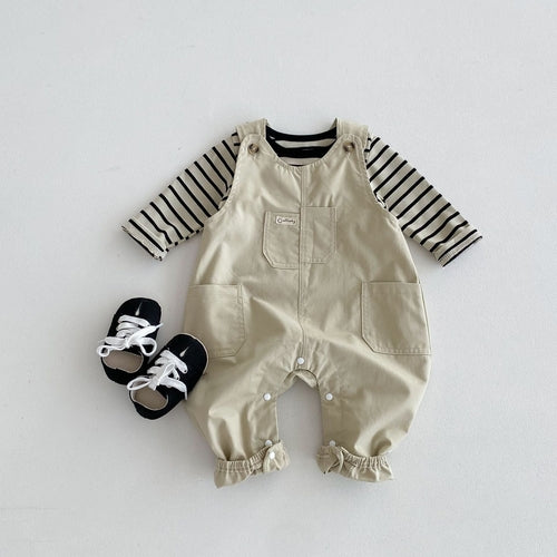 Spring and Autumn Baby Kids Unisex Striped Pattern Long Sleeves Top