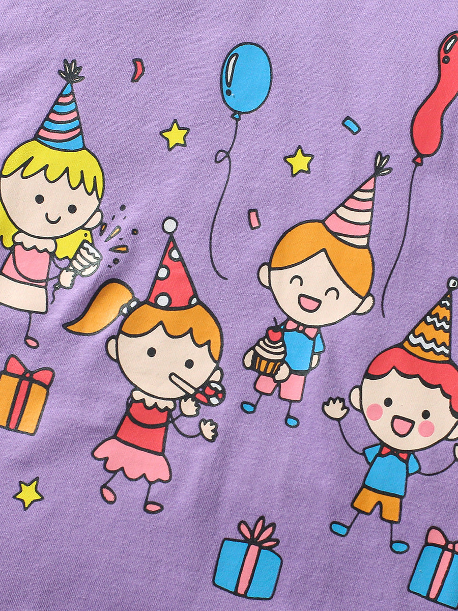 Summer Baby Kids Cartoon Pattern T-shirt and Pants 2-Piece Clothing