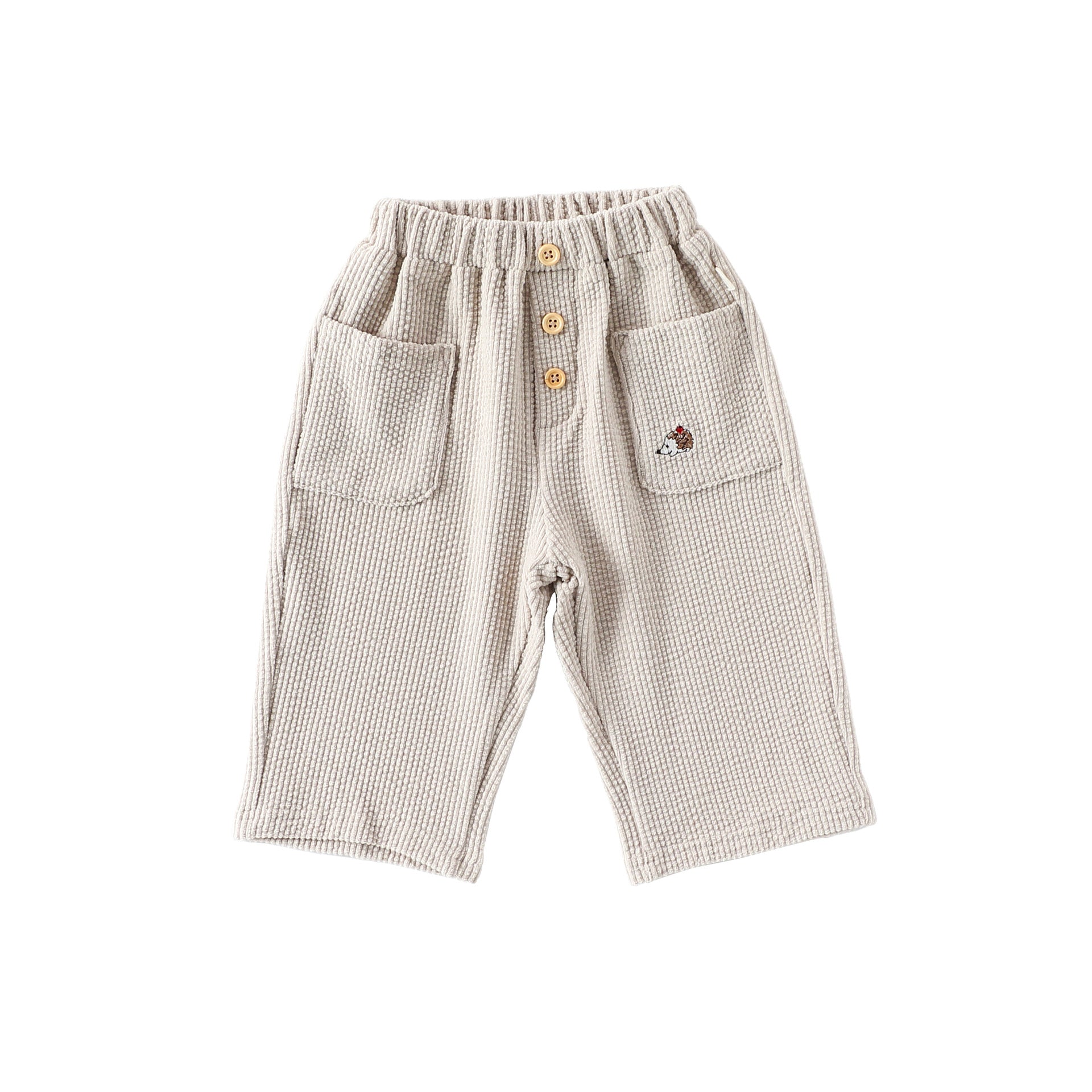 Casual Baby Kids Cartoon Embroidered Pattern Corduroy Pants