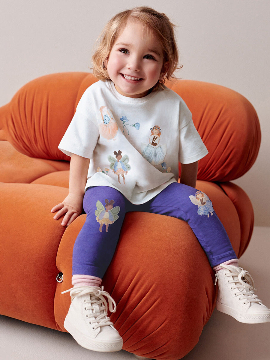 Summer Baby Kids Princess Cartoon Pattern T-shirt and Shorts Clothing