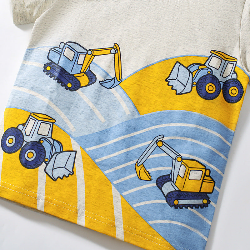 Summer Baby Kids Cartoon Pattern T-shirt and Shorts Clothing Set for