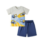 Summer Baby Kids Cartoon Pattern T-shirt and Shorts Clothing Set for