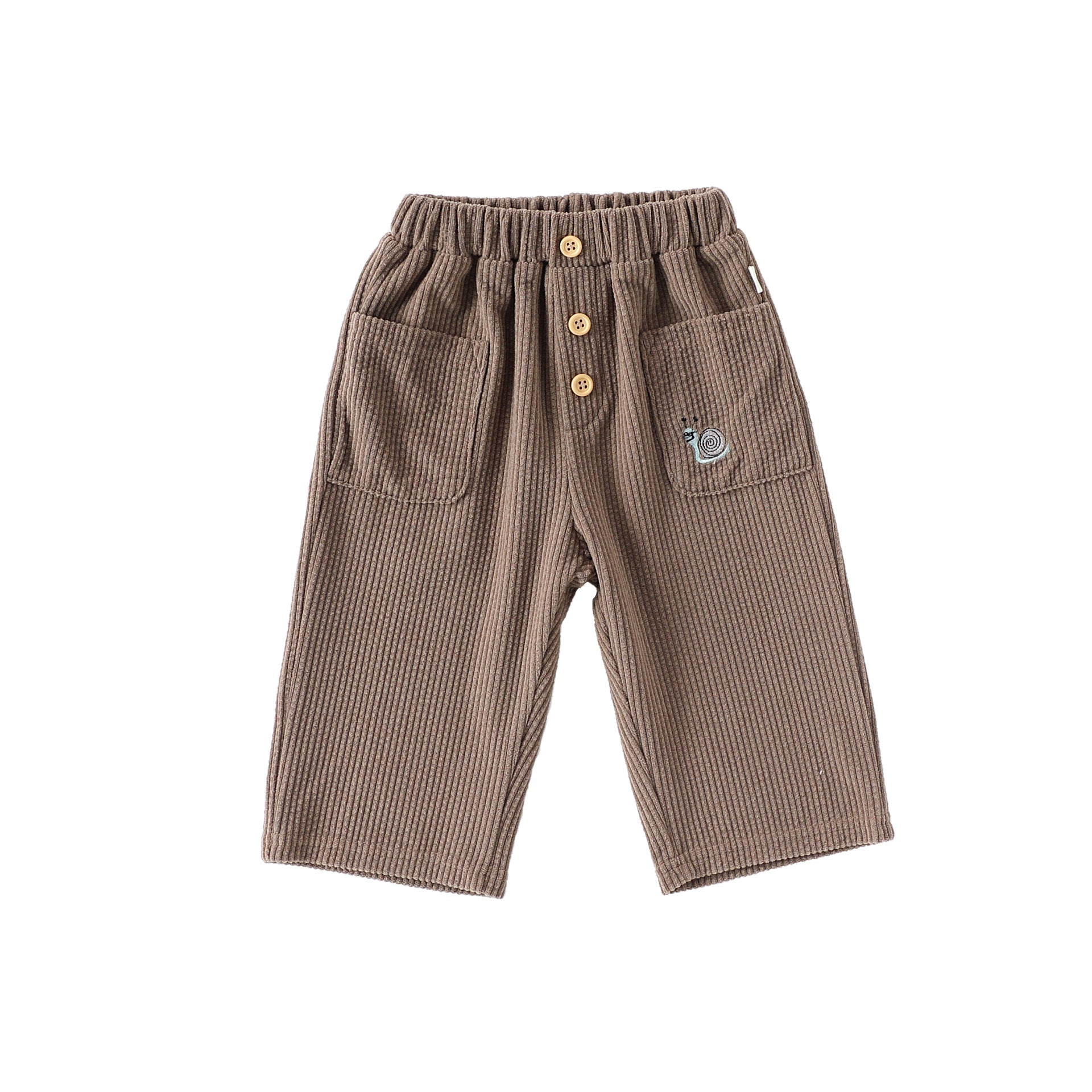 Casual Baby Kids Cartoon Embroidered Pattern Corduroy Pants