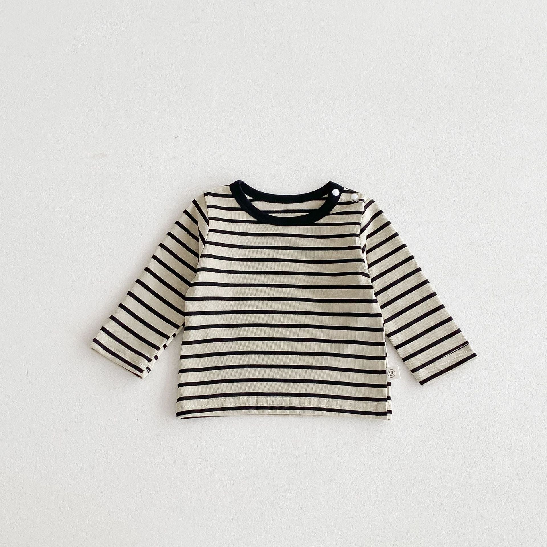Spring and Autumn Baby Kids Unisex Striped Pattern Long Sleeves Top