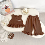 Spring and Autumn Baby Kids Girls Lace Decorated Sleeveless Vest,