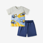 Summer Baby Kids Cartoon Pattern T-shirt and Shorts Clothing Set for