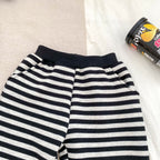 Spring and Autumn Baby Kids Boys Cartoon Pattern Striped Pullover and