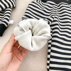 Spring and Autumn Baby Kids Boys Cartoon Pattern Striped Pullover and